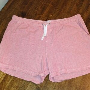 COPY - Red and White striped Linen Blend Dash Shorts XL